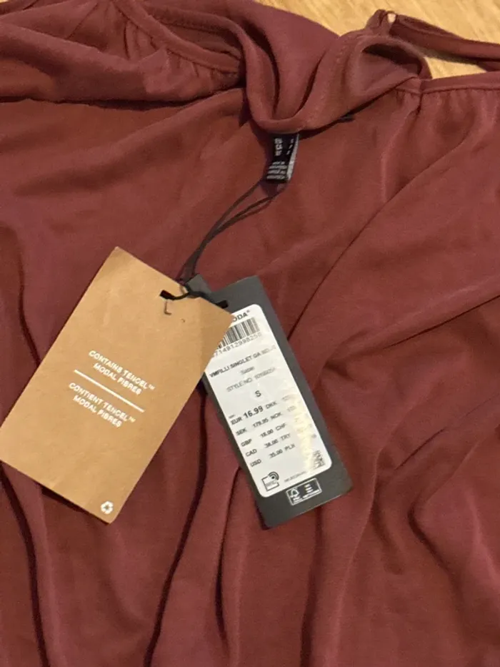 Top très léger fluide vero moda taille s marron - photo numéro 4