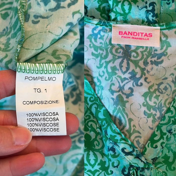 Robe légère imprimée verte – Banditas, taille 36/38 (T1) - photo numéro 5