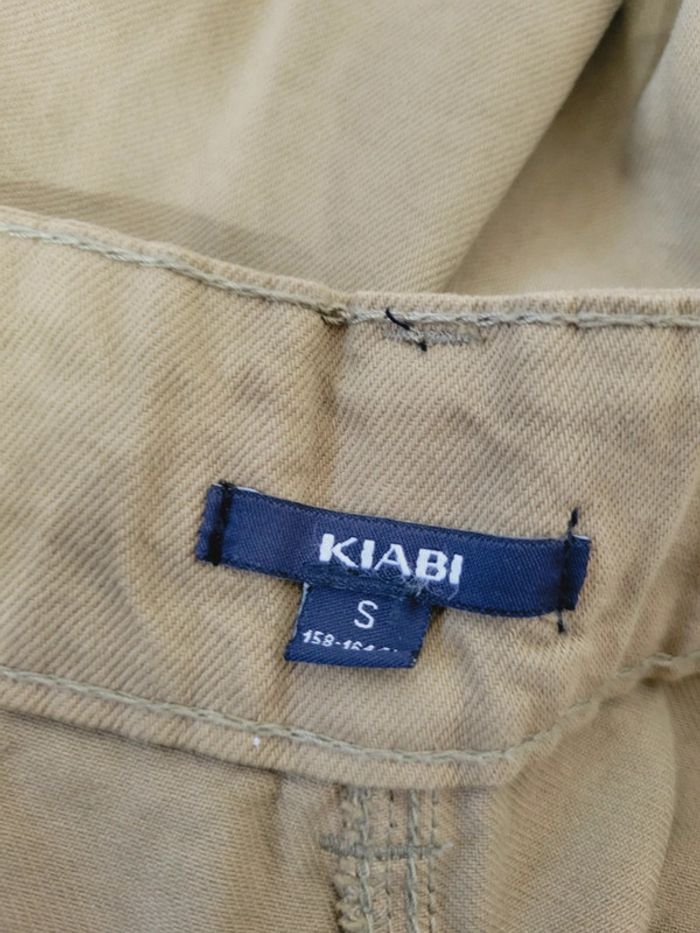 Pantalon jeans vert style cargo taille S 36 coquette - photo numéro 5