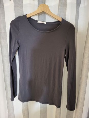 Tee-shirt manches longues gris Camaïeu