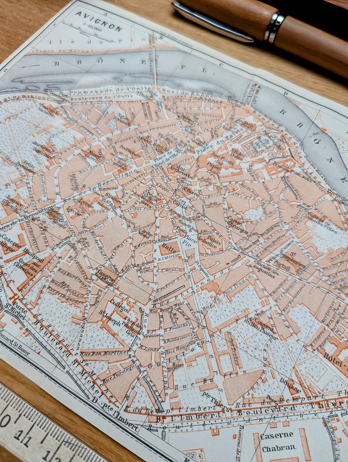 Imprimée en 1910, plan d'Avignon, Vaucluse. Original Vintage Authentique. - photo numéro 7