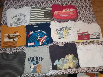 Lot varié de 10 t-shirts garçon taille 5 ans