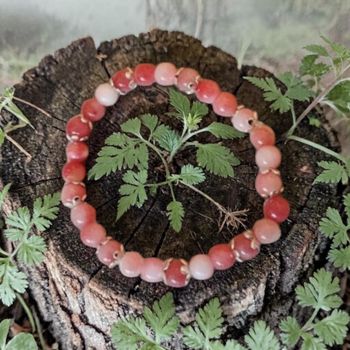Bracelet Jade Rose – Perles & Coupelles Argentées