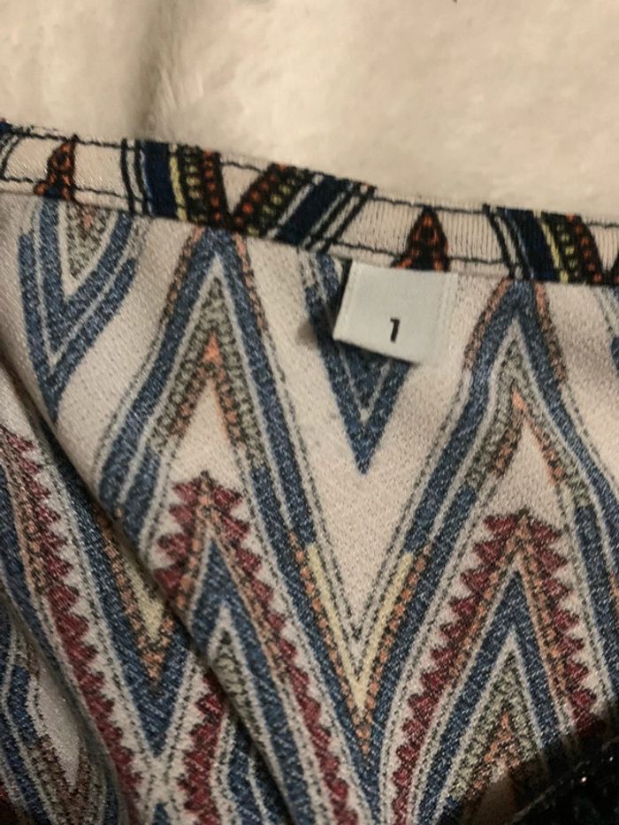 Blouse manches courtes motifs losange taille 36 - photo numéro 7