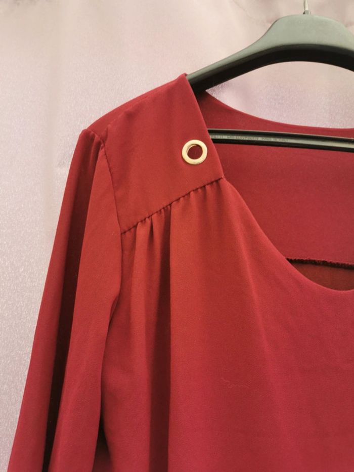 Blouse originale en 40 bordeaux oeillets - photo numéro 5