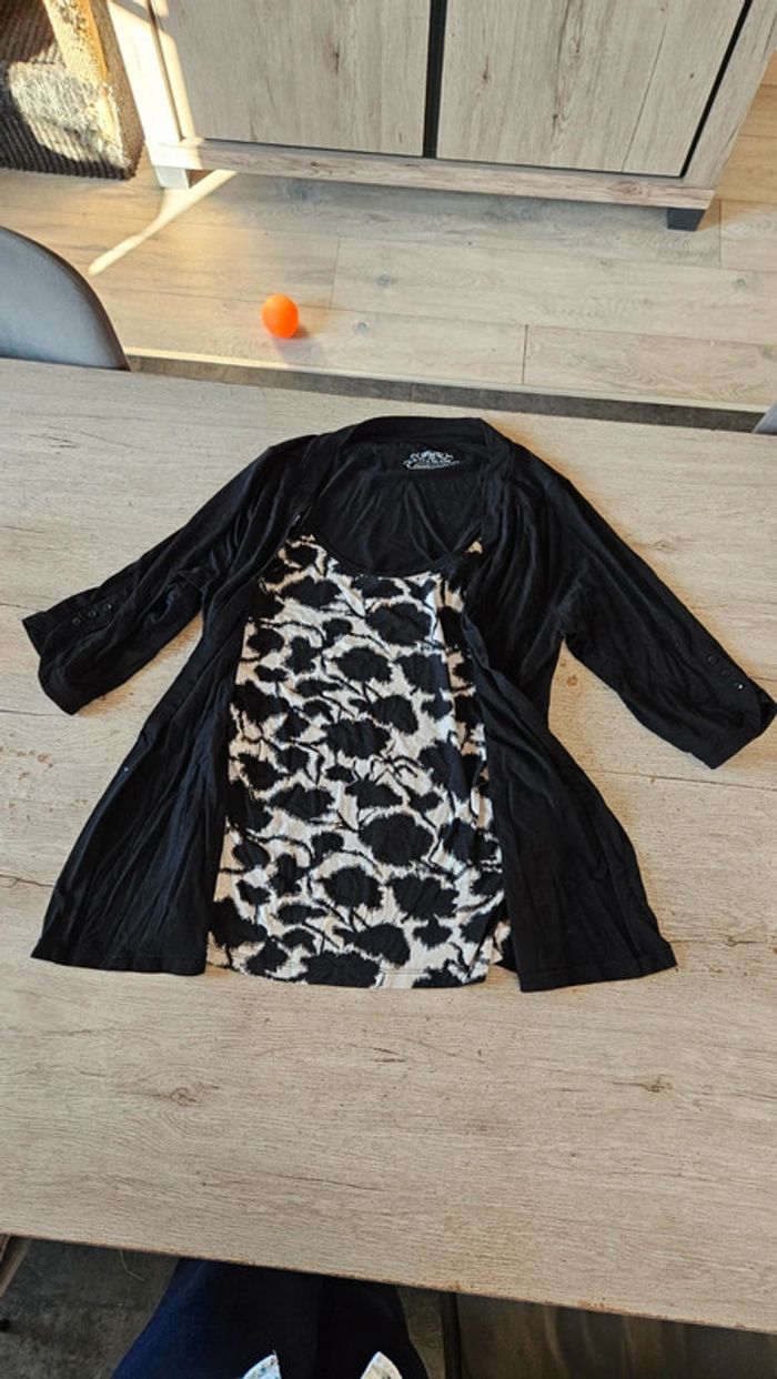 Débardeur avec gilet noir, 2 en 1, Your Sixth Sense, taille L/XL, nickel - photo numéro 4