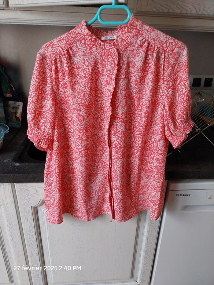 Chemisier fantaisie volantée - rose indien - taille 46 - DAMART - photo numéro 9