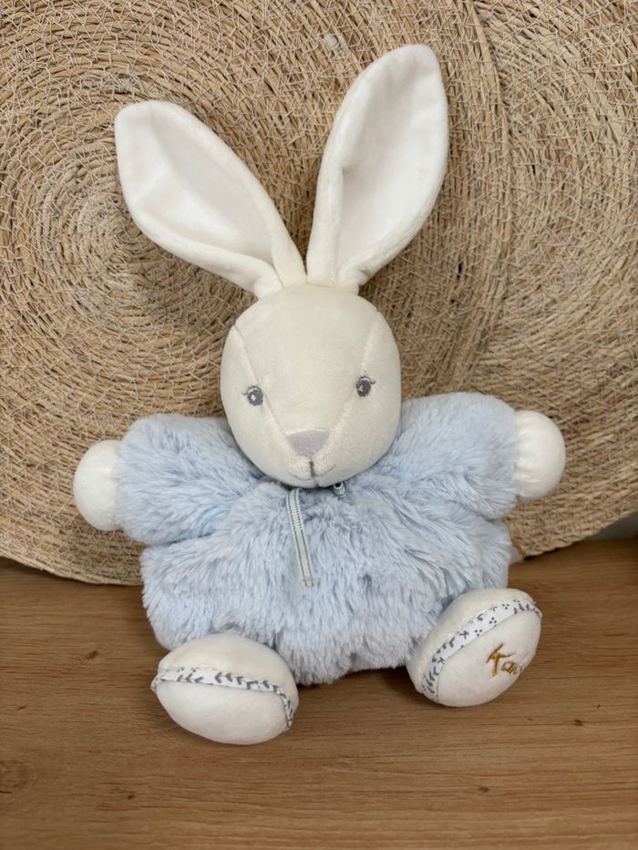 Doudou lapin boule bleu perle blanc kaloo - photo numéro 2