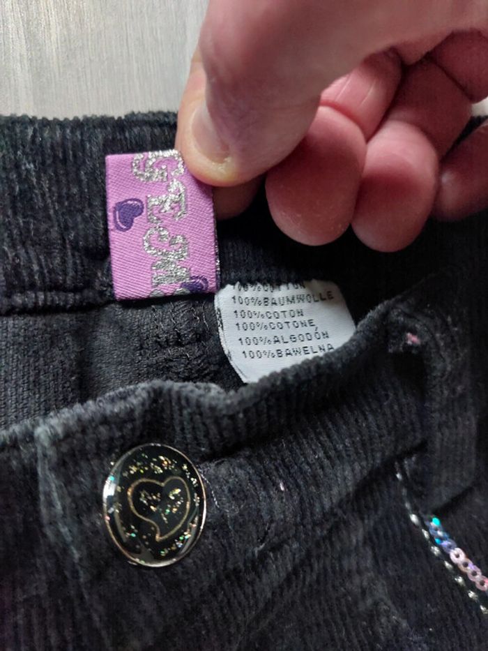 Pantalon en velours noir Miss Gems taille 14 ans - photo numéro 4
