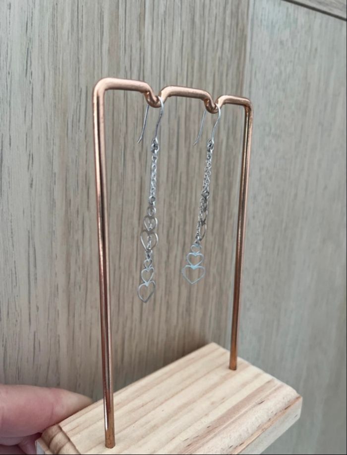 Boucle d'oreilles cœurs en argent - photo numéro 2