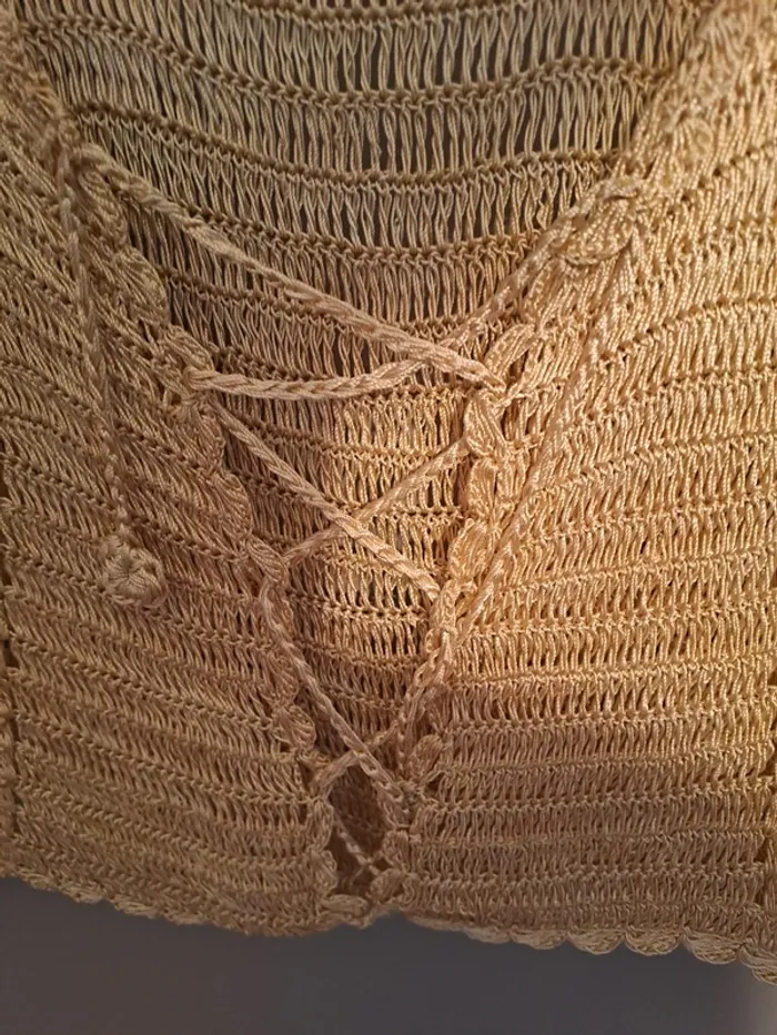 Débardeur femme moutarde en crochet - Marque Mystic - Taille 38 - État neuf. - photo numéro 6