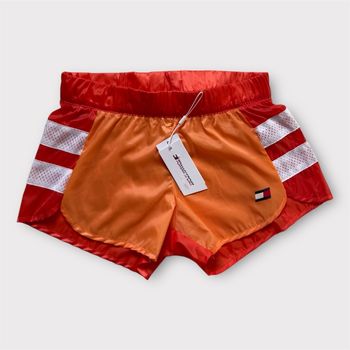 Short Tommy Hilfiger XS orange été plage Y2K vintage femme