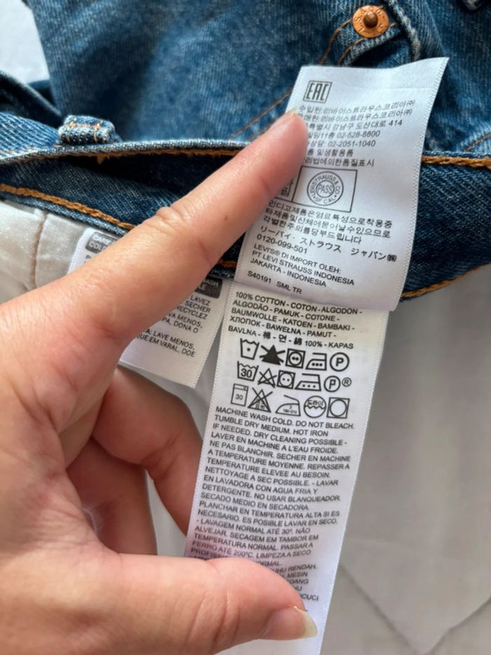 Short Levi’s 501 mini court bleu frange effiloché – taille haute style destroy Levi’s Premium L/40 - photo numéro 5
