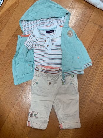 Ensemble gilet body et pantalon sergent major 6 mois