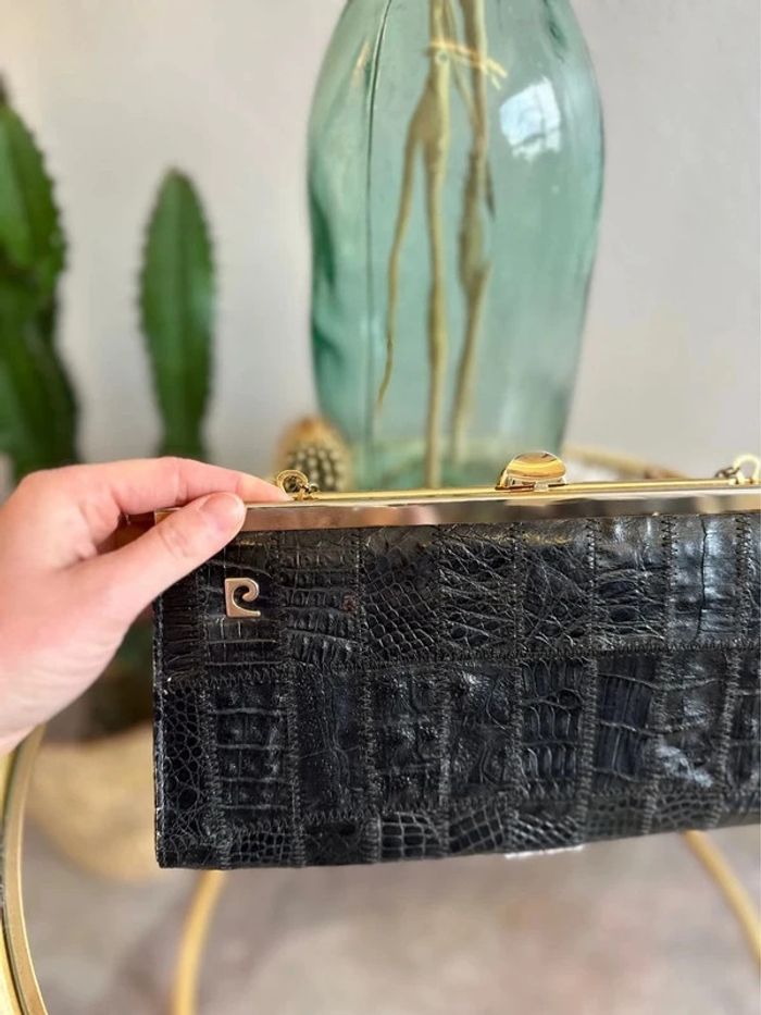 Magnifique pochette vintage Pierre Cardin en cuir reptile des années 1970 - photo numéro 9