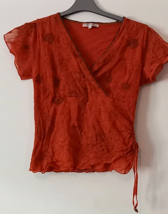 Chemisier cache cœur corail