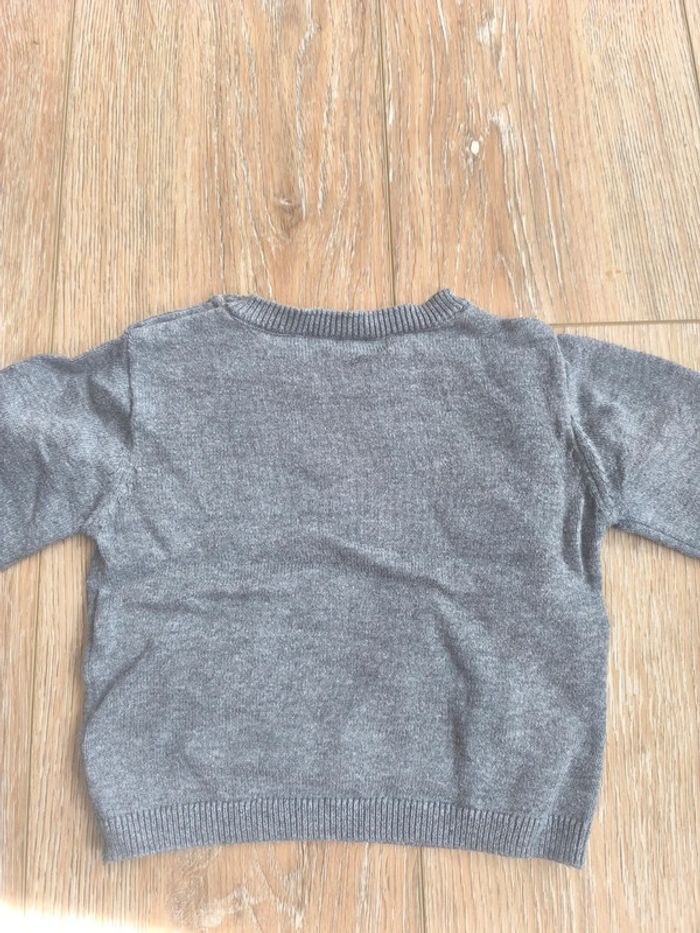 Pull gris unis 6 mois garçons - photo numéro 4