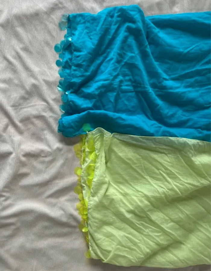 Lot de deux paréo bleu et vert - photo numéro 2
