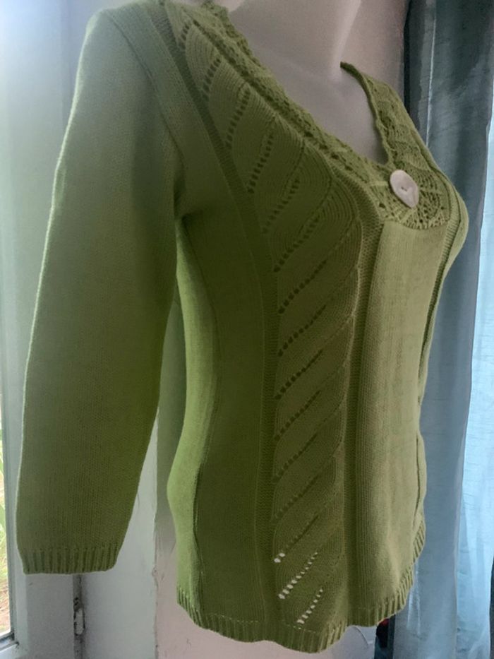 Pull DS taille 40 vert pomme - photo numéro 3