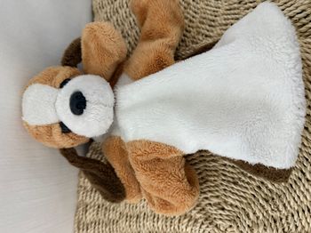 Peluche marionnette chien NOUNOURS marron 