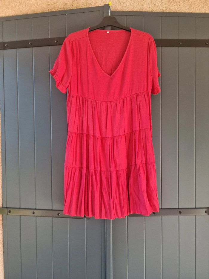 Robe rouge volant courte