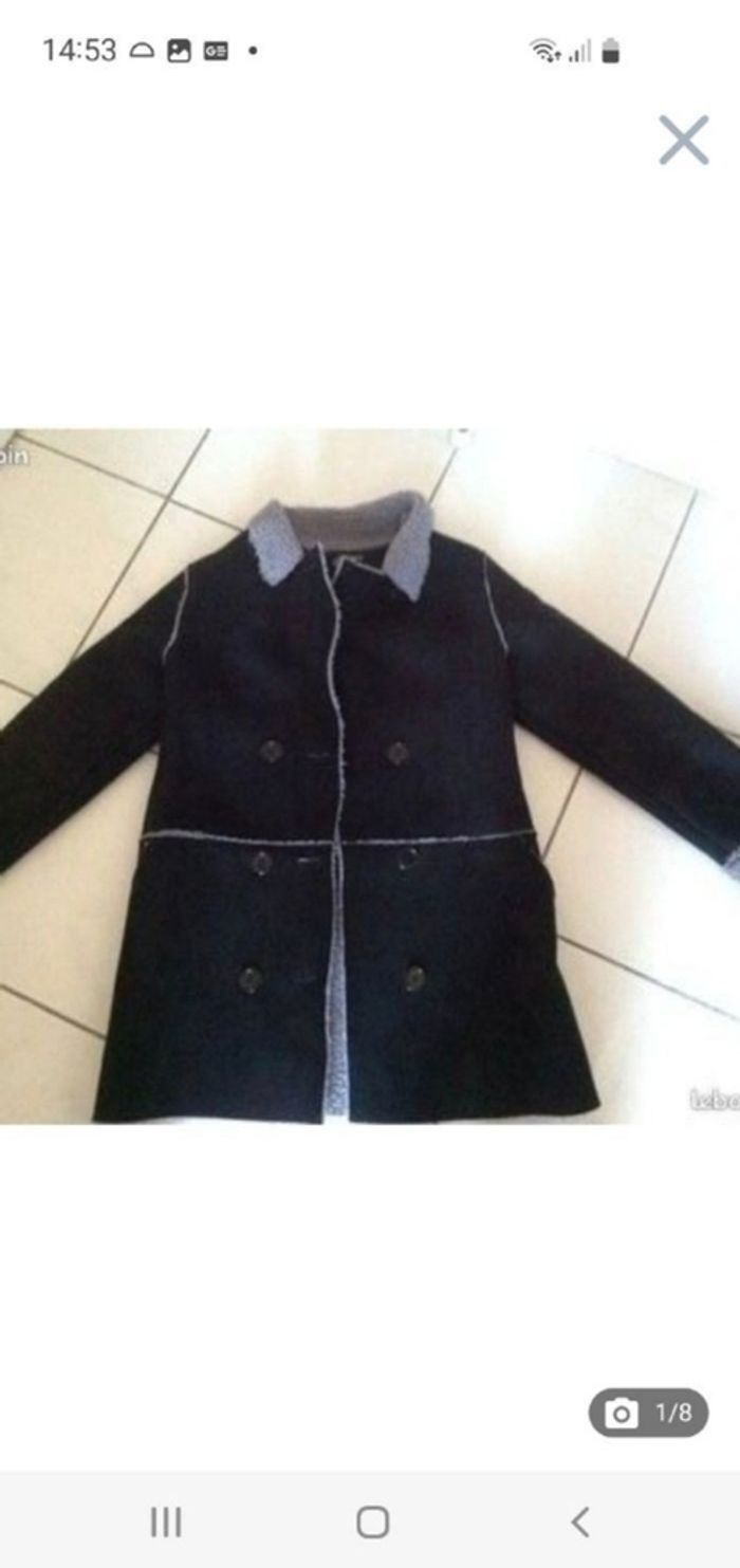 Manteau noir imitation peau 10 ans - photo numéro 1