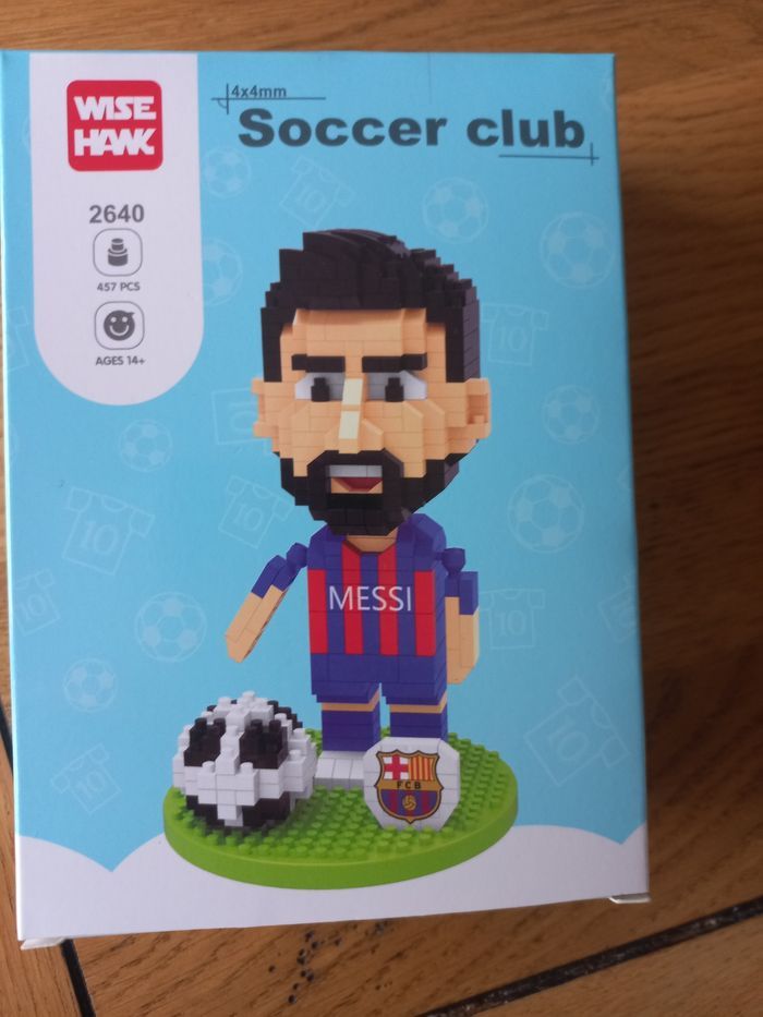 Construction figurine Messi Barcelone mini brick block - photo numéro 1