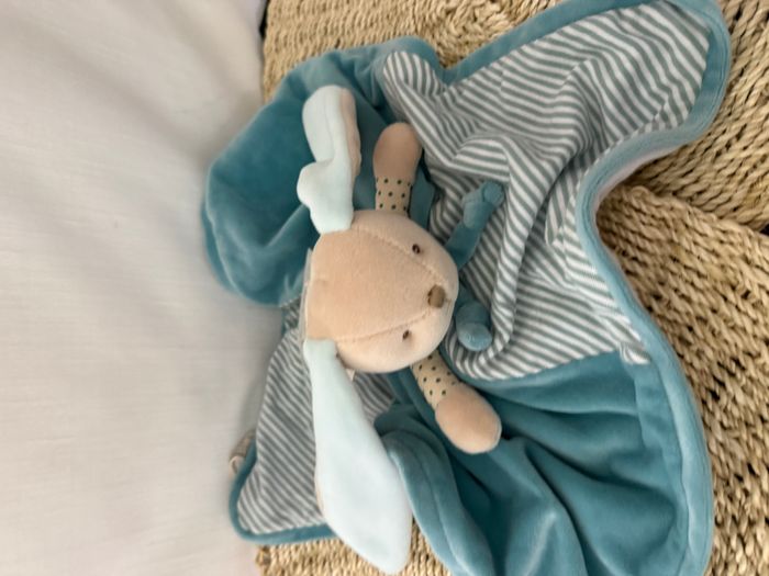 Doudou plat lapin bleu - Baby Bunny Baby Rug Bukowski - photo numéro 3