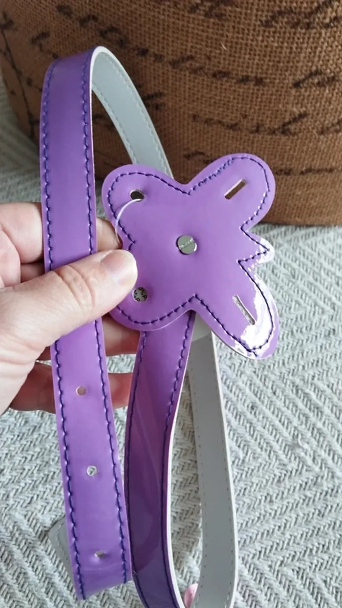 Superbe ceinture violette 60 cm brillante - photo numéro 5