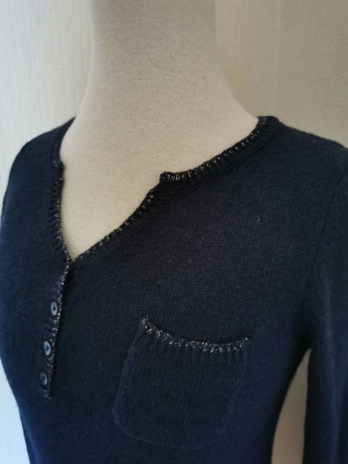 Pull bleu marine Camaïeu TXS - photo numéro 4