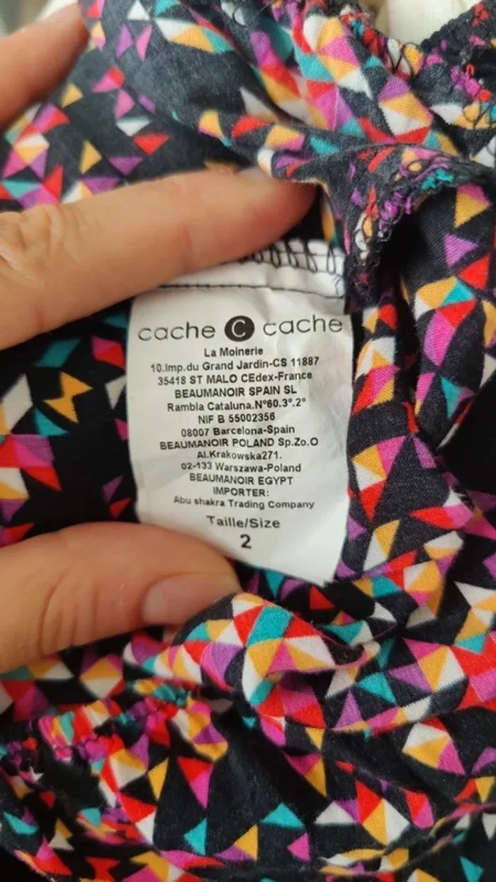 Chemisier Cache Cache multicolore T.2 - photo numéro 6