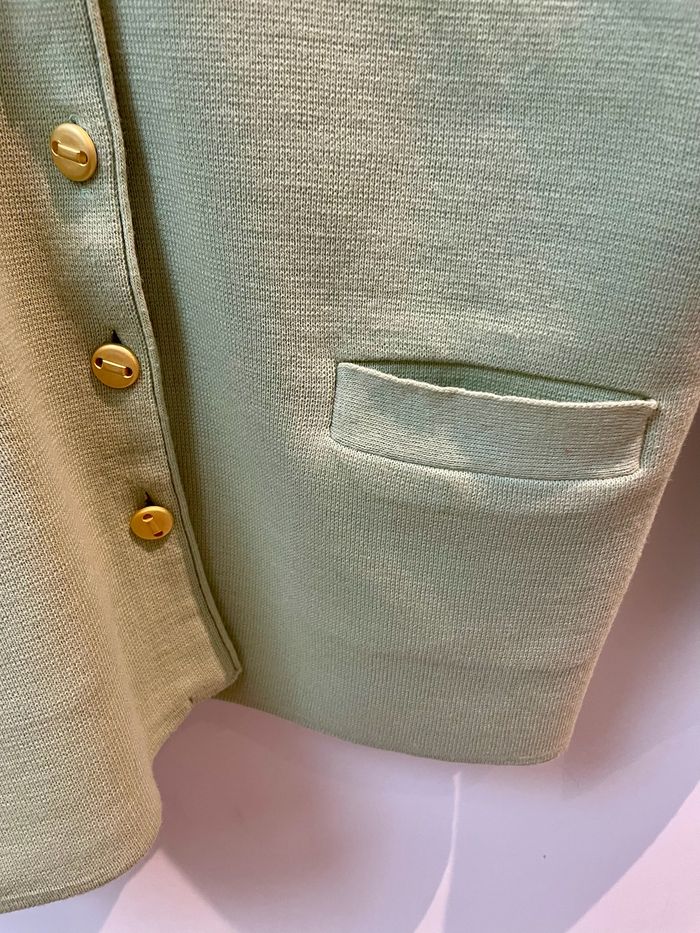 Gilet cardigan vert pastel coton acrylique Daxon taille 44 - photo numéro 7