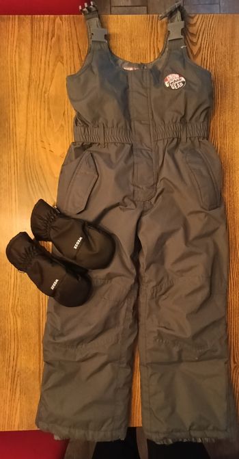 Salopette ski + moufles 4/5 ans mixte