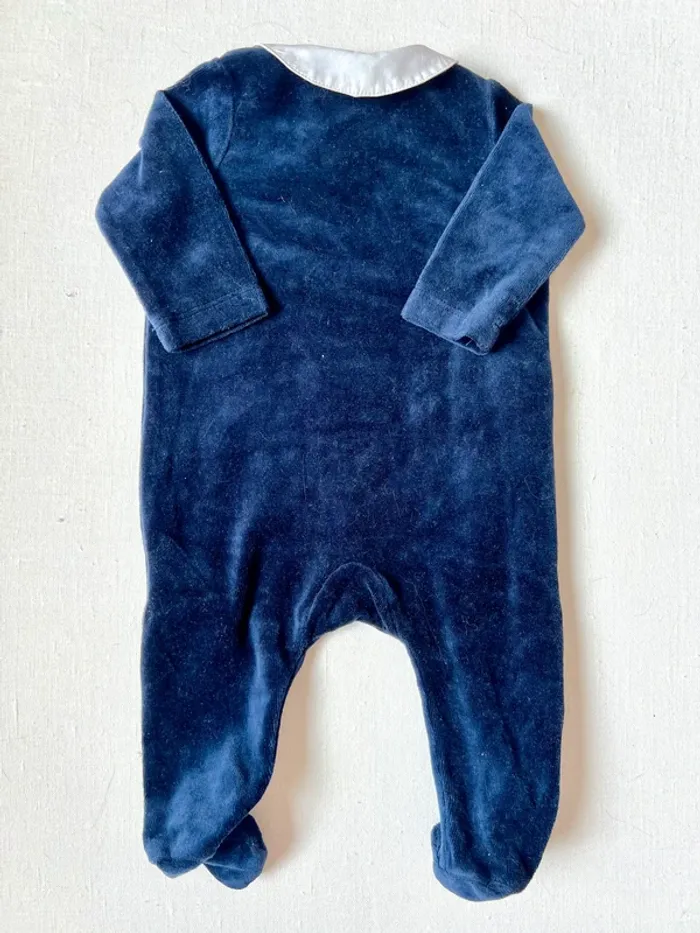Pyjama de Noël Sergent Major – 3 mois 59 cm – velours bleu – très bon état - photo numéro 6