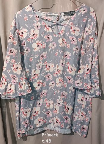 Blouse bleue fleurie Primark t.48