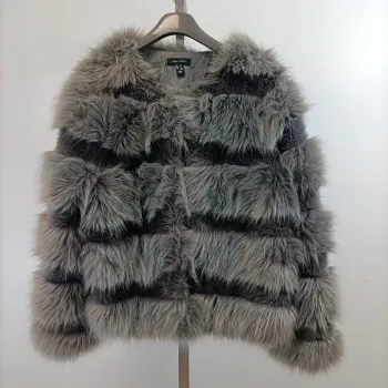 Veste fourrure, 40 M/L Manteau court fourrure synthétique - gris - Soirée