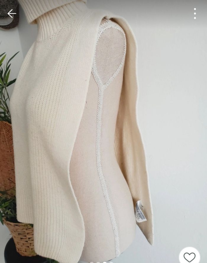 Pull col roulé sans manches en maille crème H&M Taille unique - photo numéro 3