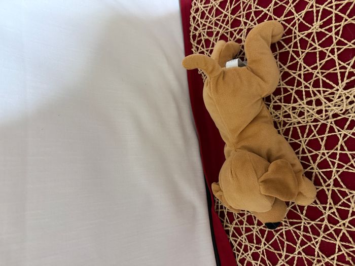 DOUDOU PELUCHE CHIEN NICOTOY MARRON BEIGE NEZ NOIR - photo numéro 2