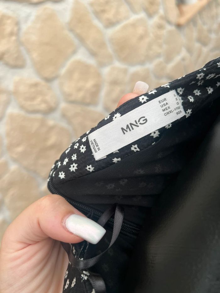 Robe noire et blanChe à fleurs mango taille L 40 femme - photo numéro 7