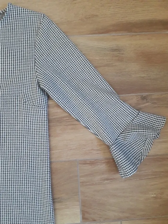 Robe pieds de poule et à manches 3/4 - photo numéro 4