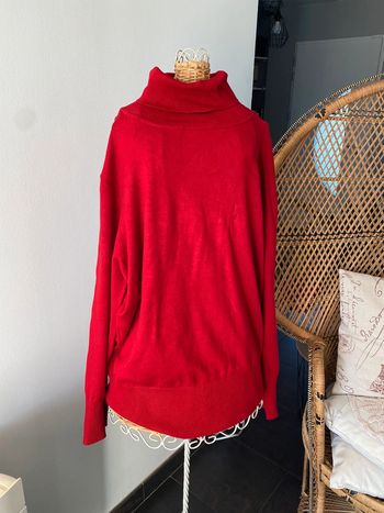 Pull col roulé Cintre à Cintre en maille rouge vif taille 7 L ou XL