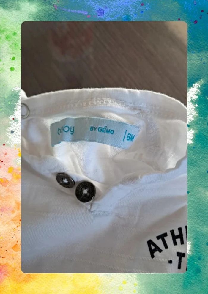 T-shirt 6 mois blanc Baby by Gémo - photo numéro 4