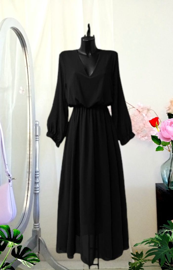 Robe longue noire taille unique nouvelle collection