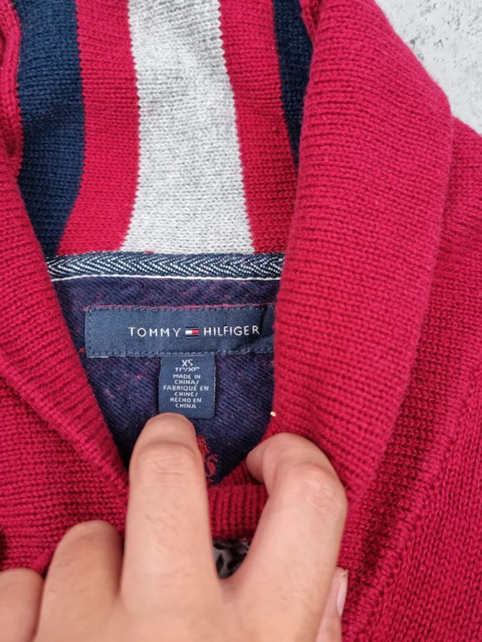 Pull col châle Tommy Hilfiger rouge XS Hommes - photo numéro 6