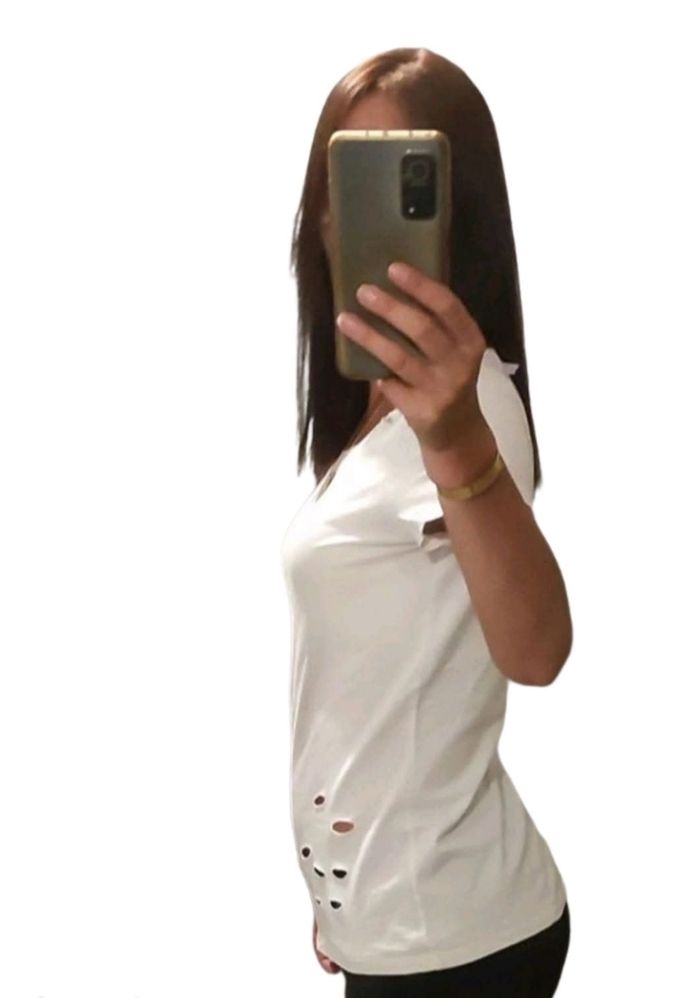 Magnifique tee-shirt craqué femme