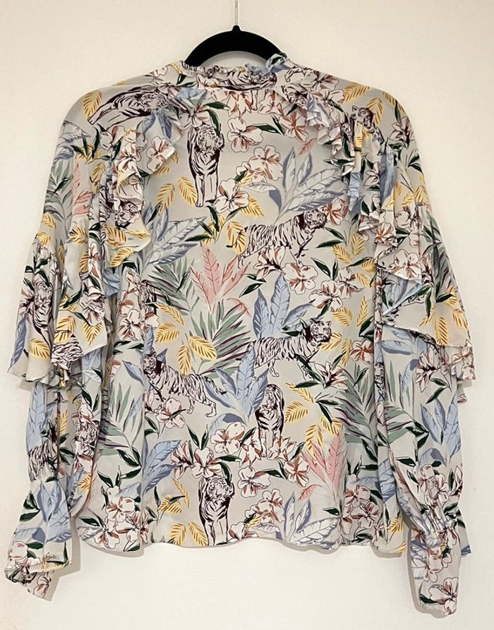 Blouse fluide Maje avec volant jungle blanc Taille 38 - photo numéro 14
