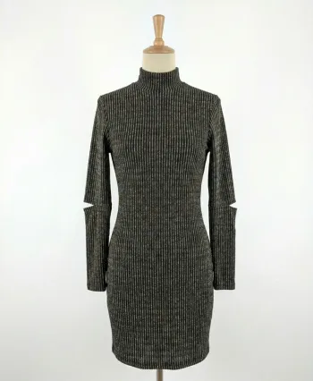 Robe moulante noire rayures dorées - H&M Divided 34 (XS)