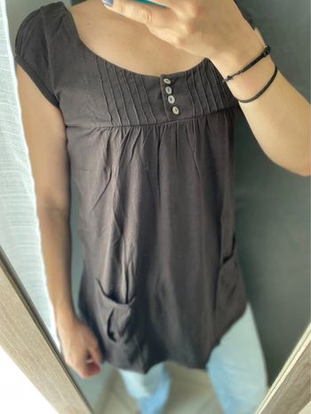 Tee shirt long marron