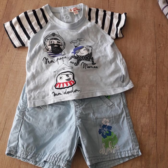 Ensemble tee-shirt et short 9 mois DPAM