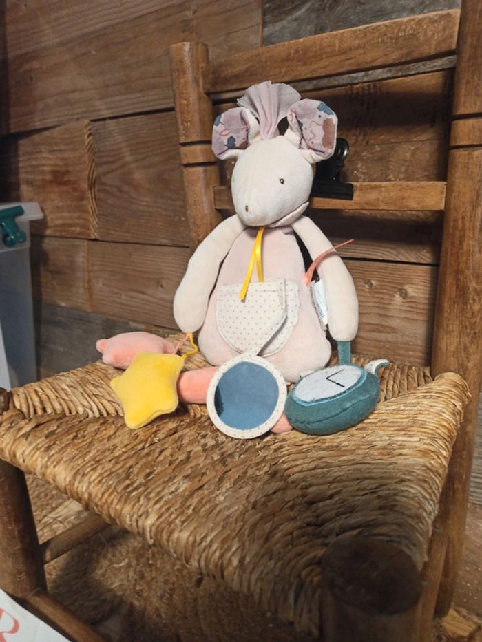 Peluche souris activités moulin roty tbe - photo numéro 3